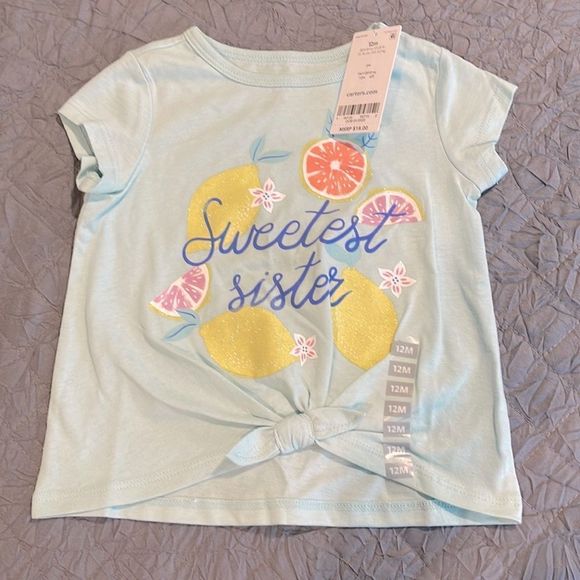 Carter's Other - 𝅺NWT Sweetest sister top 12m
